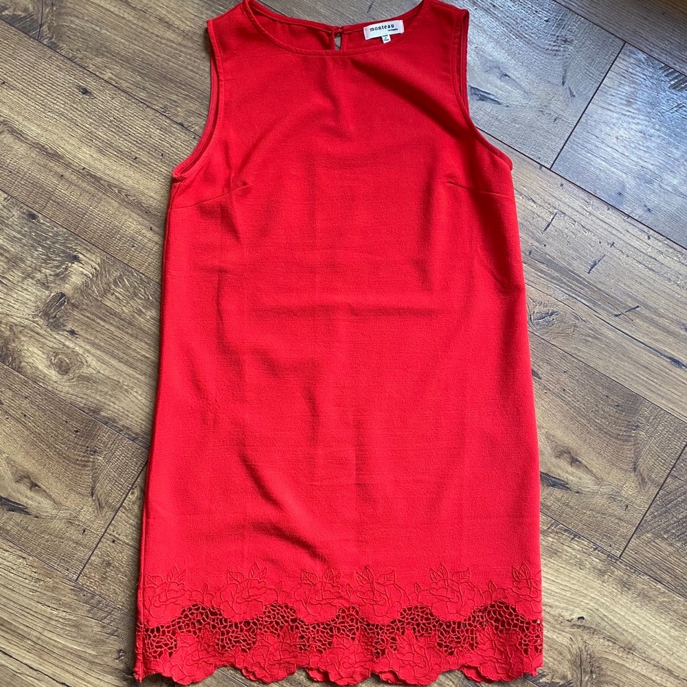 Monteau red shift dress